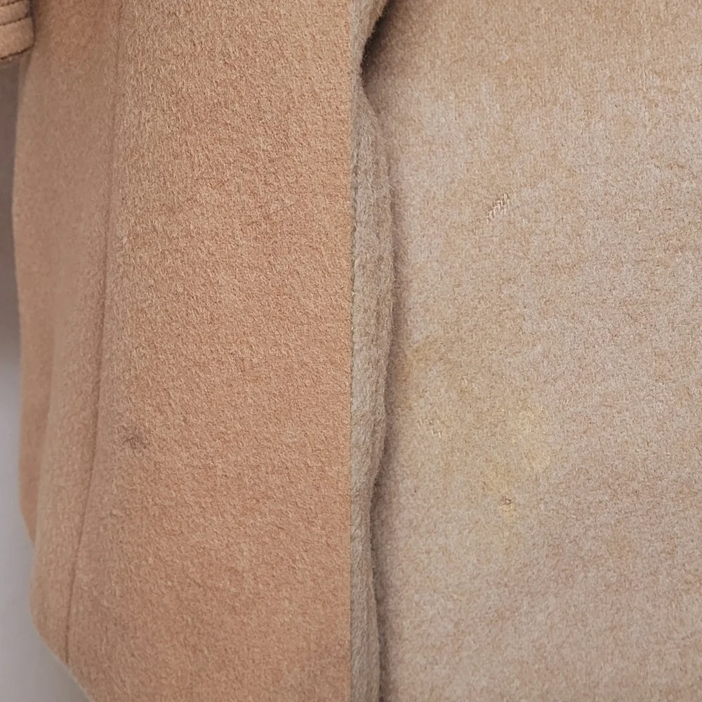 Retro Y2K J. Crew Carrie Caramel Wool Cashmere Flared Hem Standing Collar Coat - Picture 16 of 16